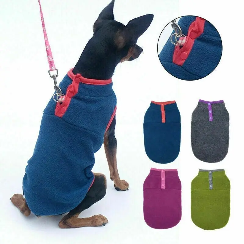 L Pet Dog Puppy Winter Warm Fleece Jumper Vest Coat Jacket Apparel Clothes Outdoor