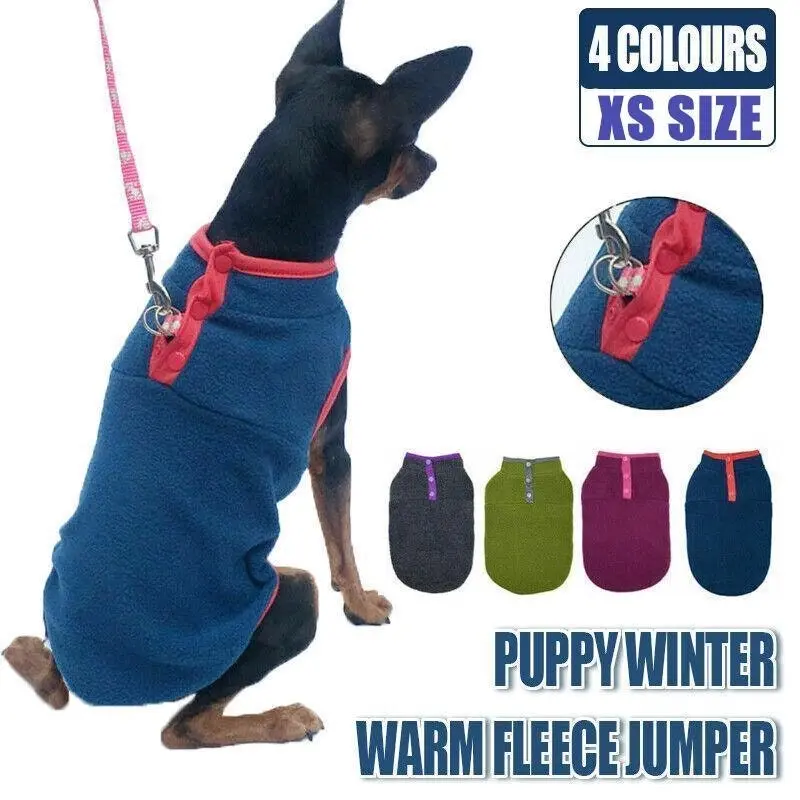 XS Pet Dog Puppy Winter Warm Fleece Jumper Vest Coat Jacket Apparel Clothes