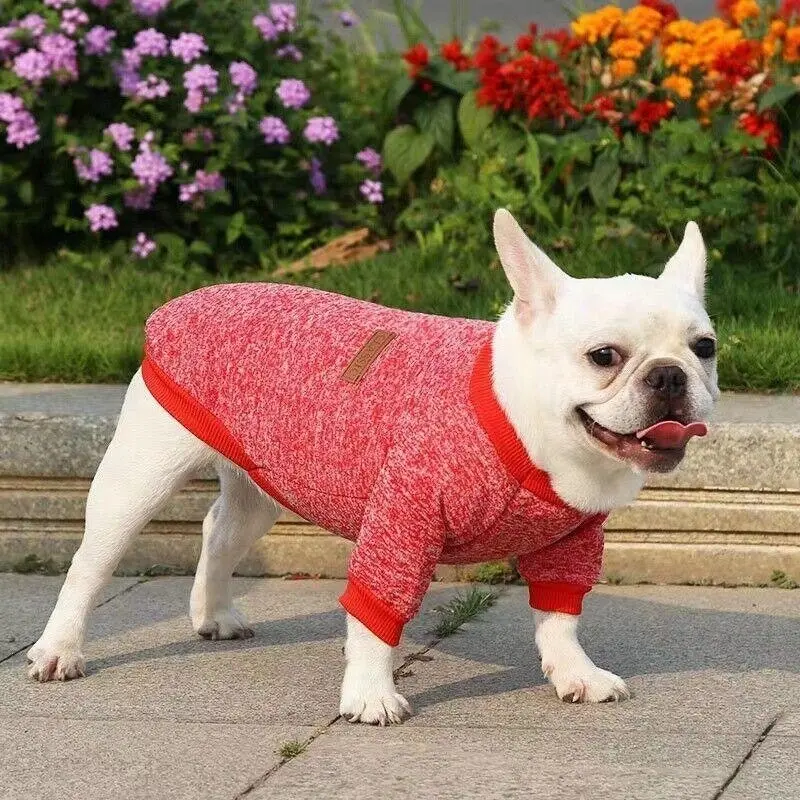 M Size Cute Pet Dog Warm Jumper Sweater Clothes Cat  Knitted Coat Winter