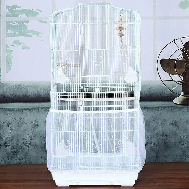 M Size Shell Skirt Mesh Cover Pet Bird Cage Guard Nylon Net Seed Catcher