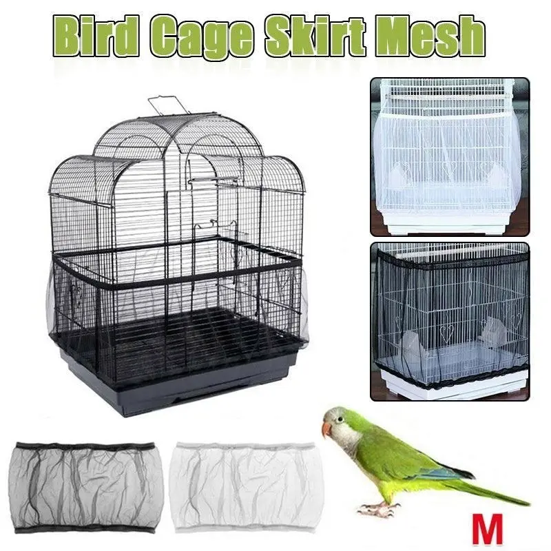 M Size Shell Skirt Mesh Cover Pet Bird Cage Guard Nylon Net Seed Catcher