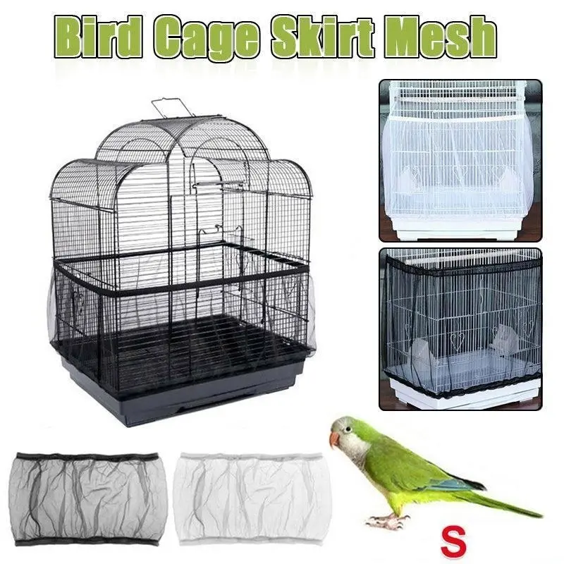 S Size Shell Skirt Mesh Cover Pet Bird Cage Guard Nylon Net Seed Catcher