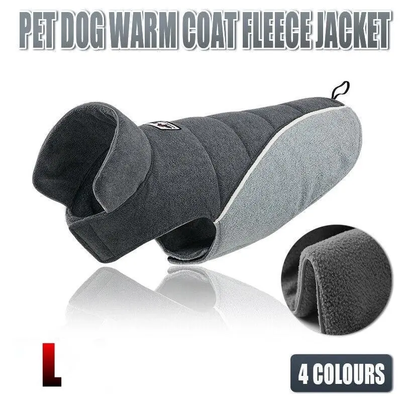 L Size Pet Dog Warm Coat Fleece Jacket Double-sided Vest Jumper Sweater Winter