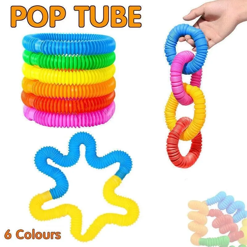 6-12Pcs Fidget Pop Tube Toys Pipe Sensory Tools Relief