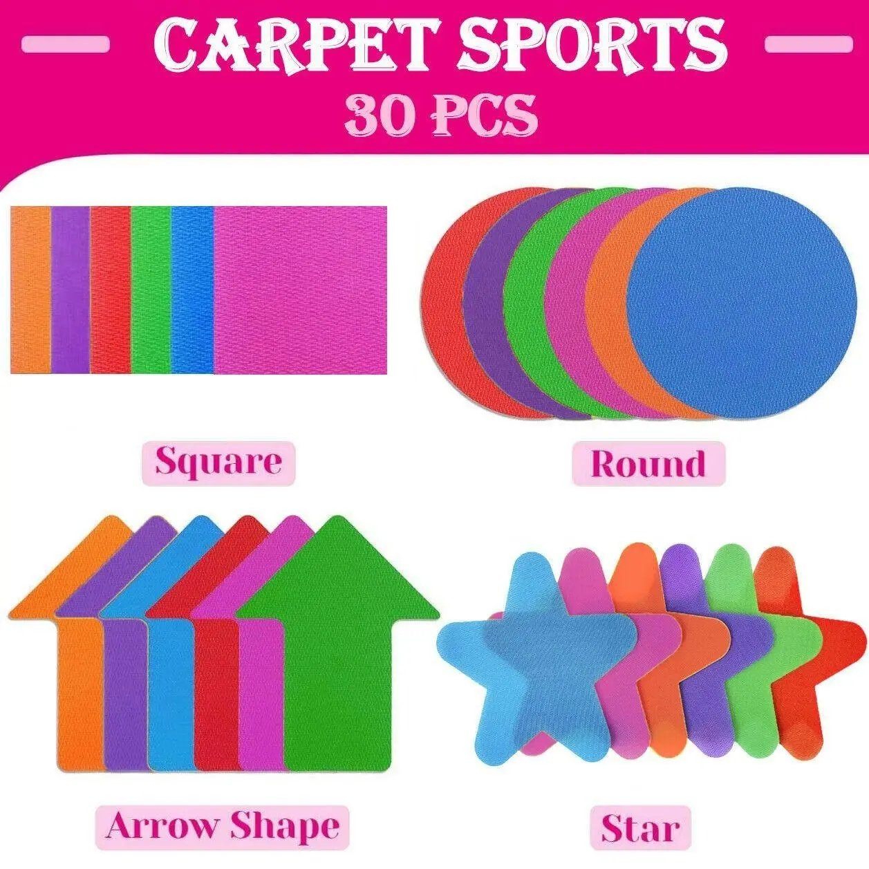 30X Carpet Spot Markers Sit Dot Circle For Classroom Easy Teach Tool Game Au