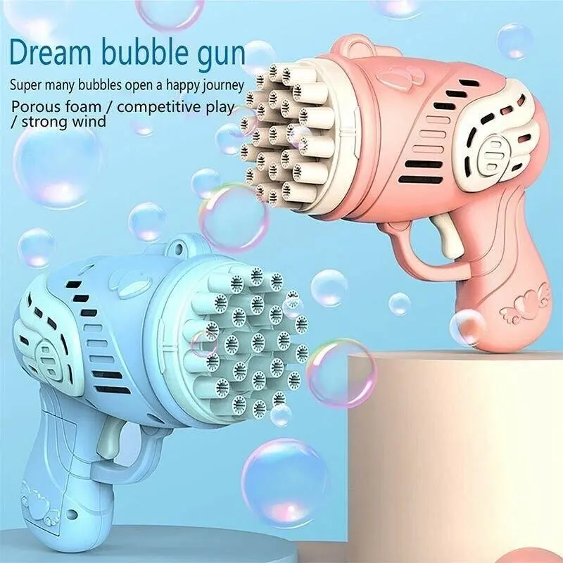 23 Holes Automatic Gatling Bubble Maker Kids Outdoor Electric Bubble Machine Toy