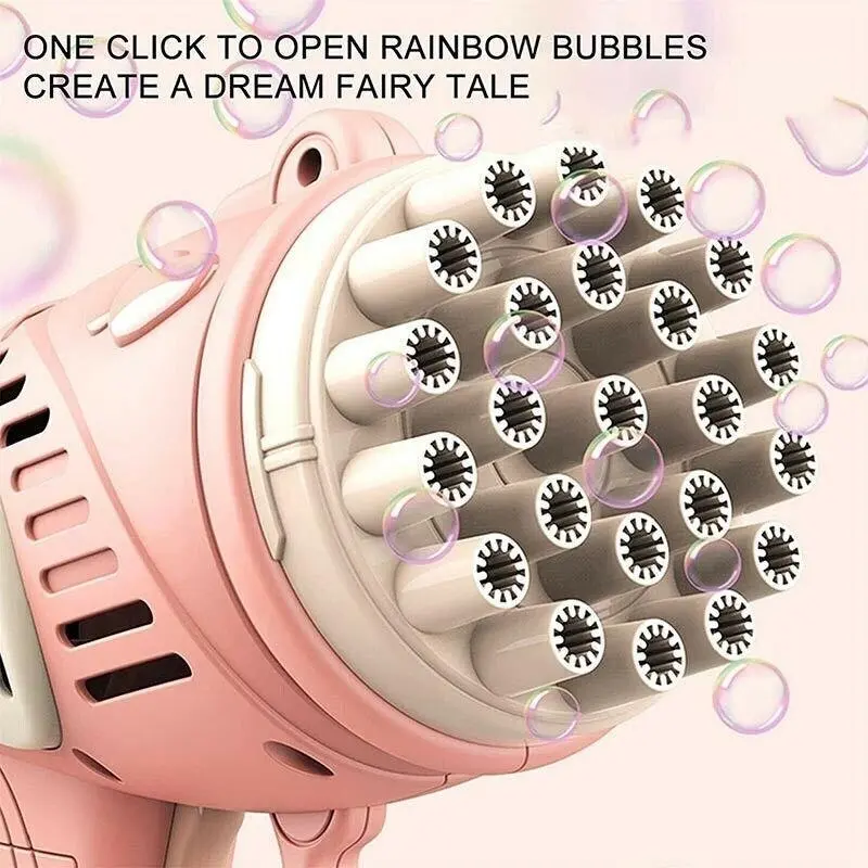 23 Holes Automatic Gatling Bubble Maker Kids Outdoor Electric Bubble Machine Toy