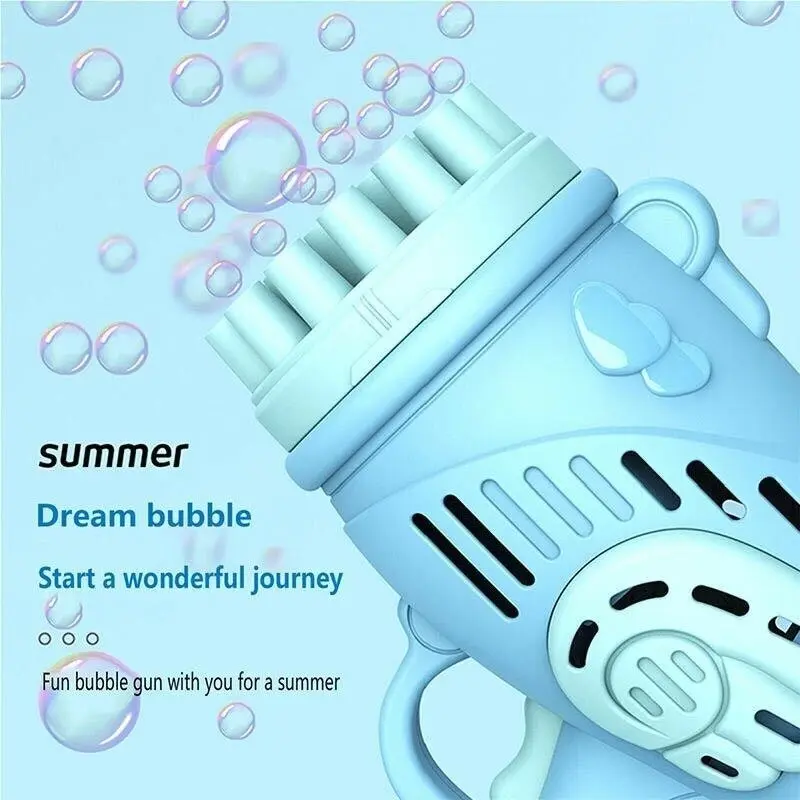 23 Holes Automatic Gatling Bubble Maker Kids Outdoor Electric Bubble Machine Toy