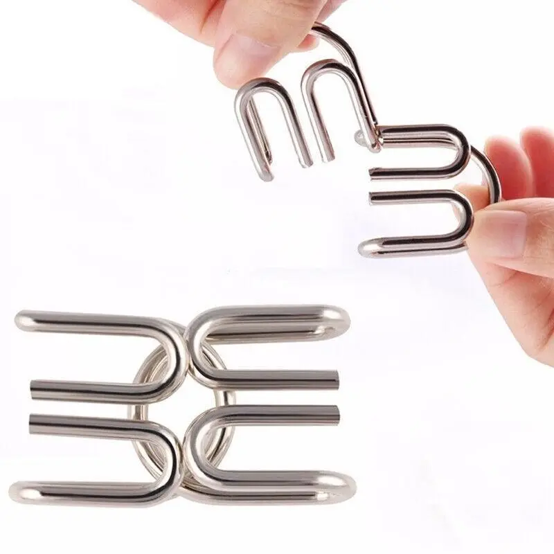 16Pcs Classic Iq Metal Puzzle Brain Teaser Disentanglement Wire Puzzles Game Toy