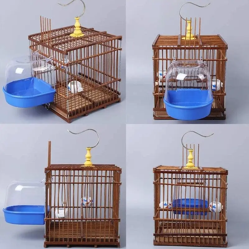 Bird Water Bath Tub For Pet Cage Hanging Bowl Parrot Birdbath Pet Cleaning