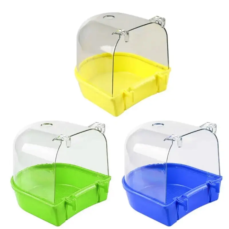 Bird Water Bath Tub For Pet Cage Hanging Bowl Parrot Birdbath Pet Cleaning