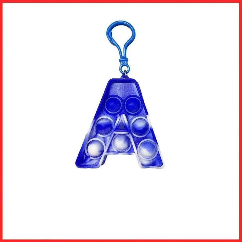 1Pcs Capital Letter Pop It Key Chain Large Size Fidget Toy Back  To  School  Au