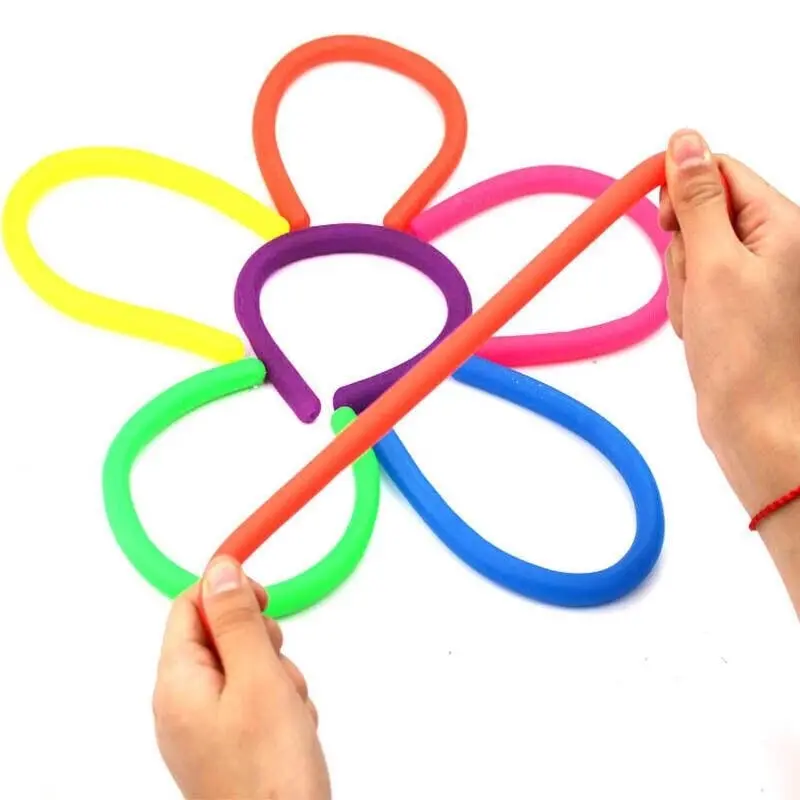 6 Pcs Monkey Noodle Rainbow Set Pop It Stretchy Fidget Toy Sensory Stress Relief