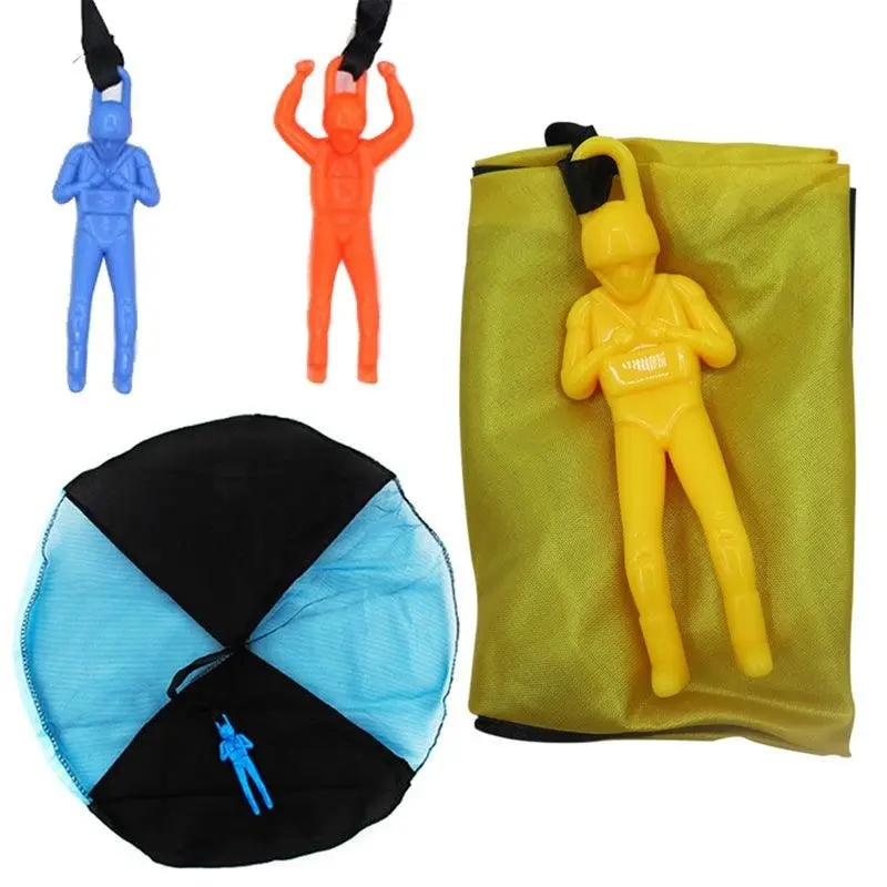 Hand Throwing Mini Soldier Parachute Funny Toy Kid Outdoor Game Play Educational