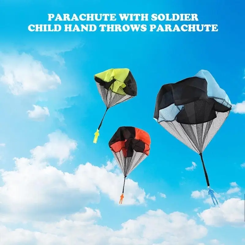 Hand Throwing Mini Soldier Parachute Funny Toy Kid Outdoor Game Play Educational