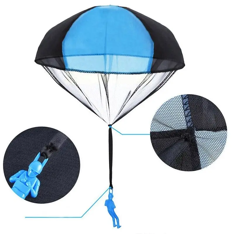 Hand Throwing Mini Soldier Parachute Funny Toy Kid Outdoor Game Play Educational