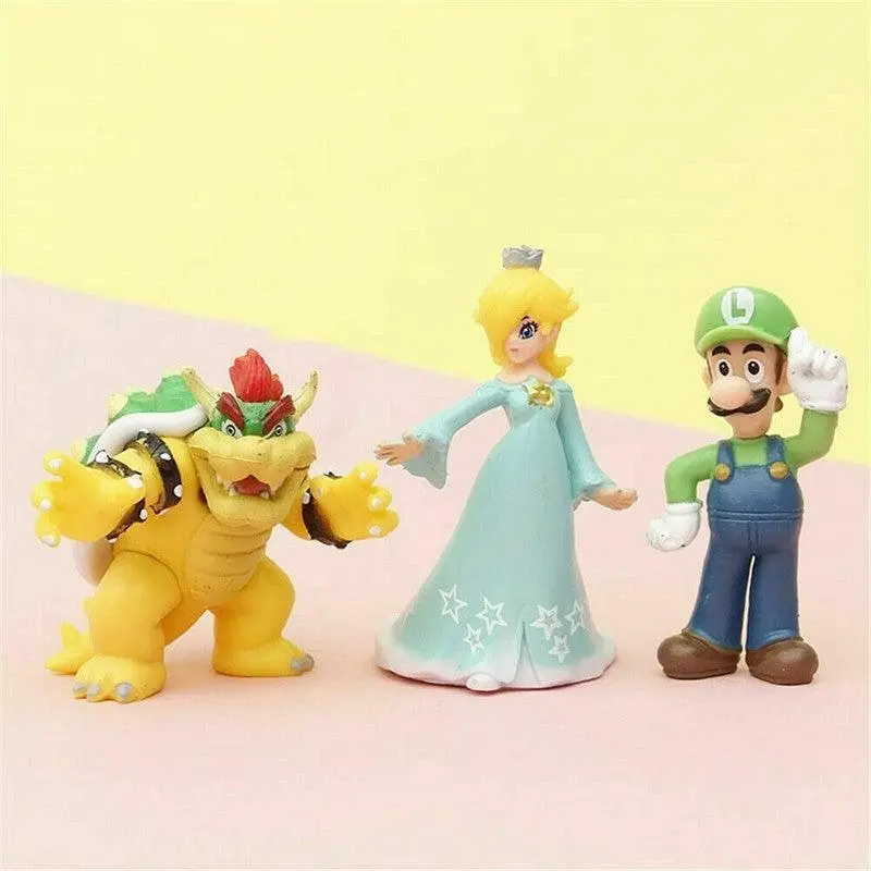 New 18 Pcs Super Mario Bros Action Figures Figurines Set Cake Topper Decor Toy