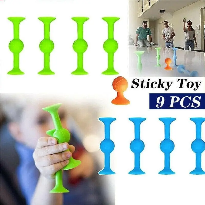 9x Pop Sucker Darts Throwing Family Interactive Toy Trickshot Stick Table Game