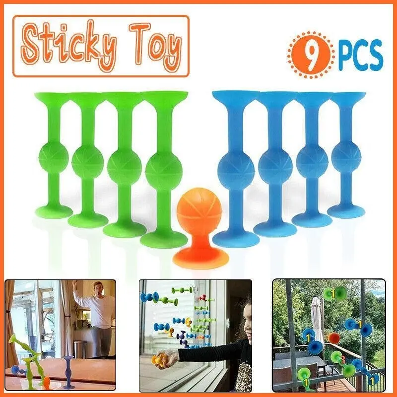 9x Pop Sucker Darts Throwing Family Interactive Toy Trickshot Stick Table Game