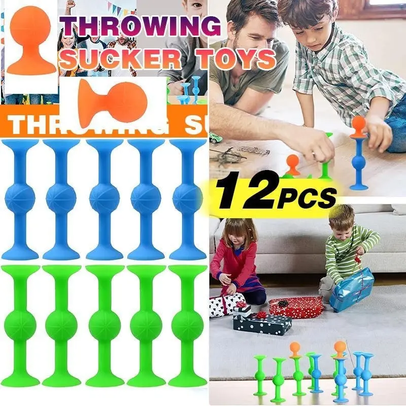 12pcs Sucker Darts Throwing Game Sticky Pop Table Toy Party Drinking Toys