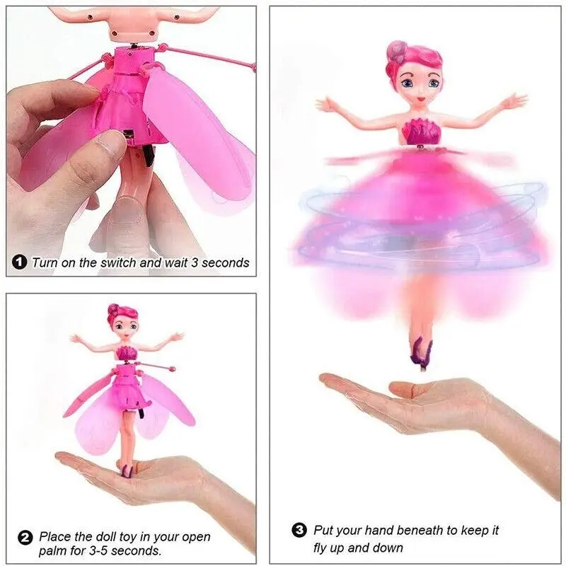 Flying Fairy Princess Doll Infrared Auto Induction Control Kids Toys Girls Gifts