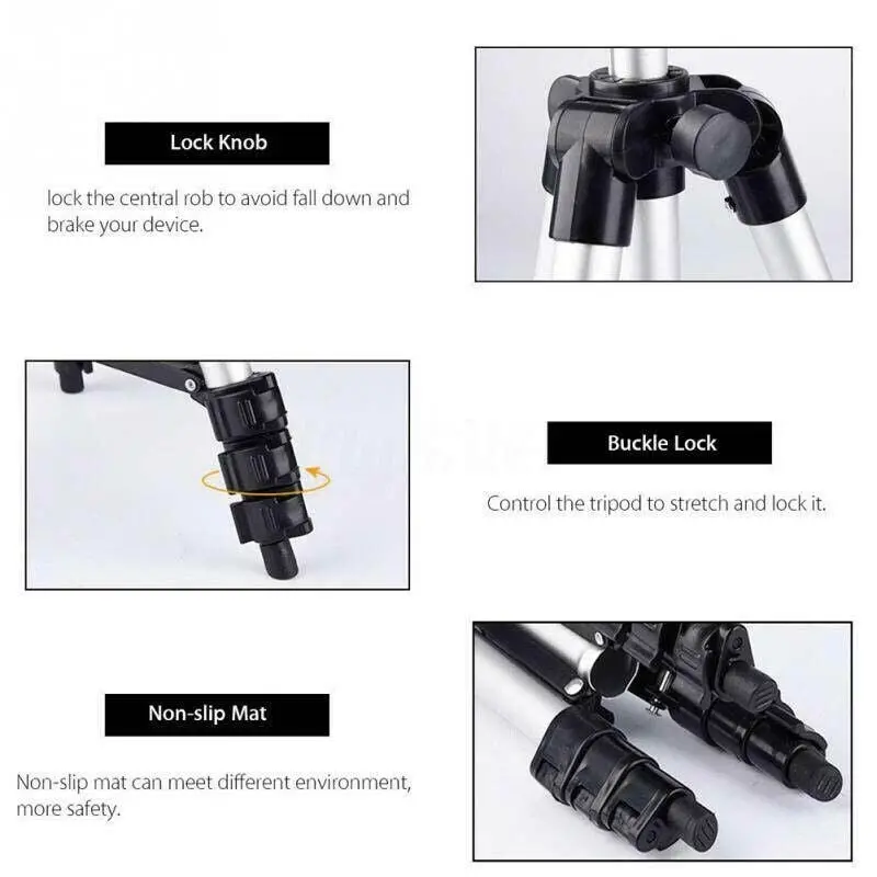 Professional Camera Tripod Stand Mount Phone Holder For Iphone Dslr Travel Au