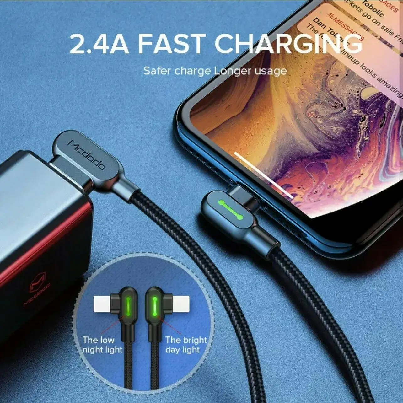 Mcdodo Fast Usb Cable Heavy Duty Charging Syn Charger Iphone 90 Degree Angle