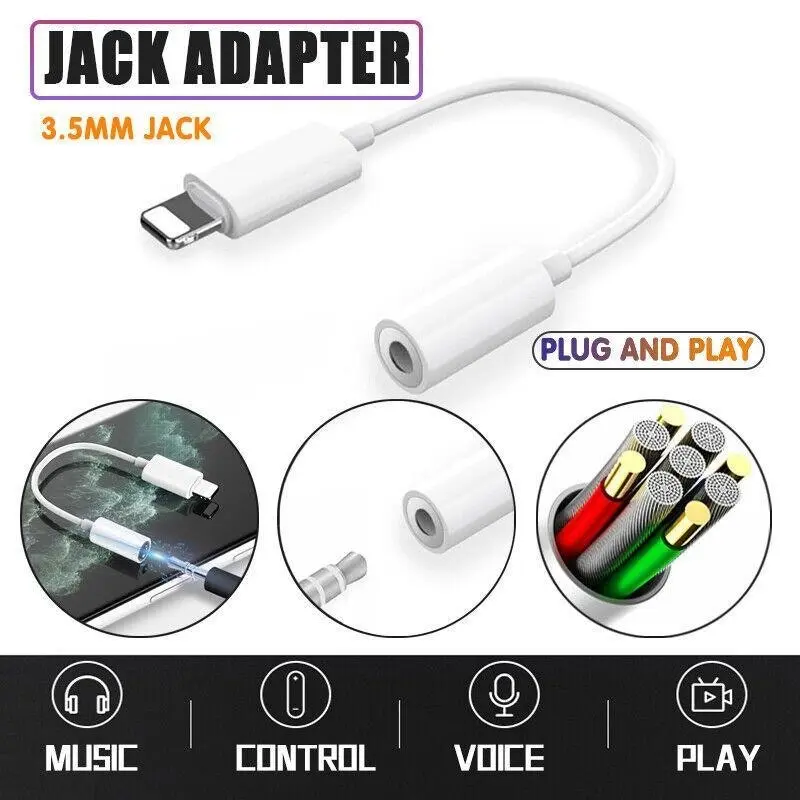 Iphone Ipad 3.5Mm Headphone Earphone Jack Adapter Adaptor Audio Connector Calls