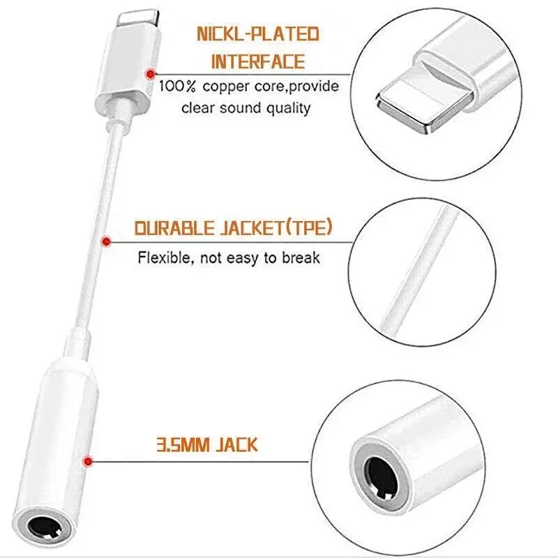 Iphone Ipad 3.5Mm Headphone Earphone Jack Adapter Adaptor Audio Connector Calls