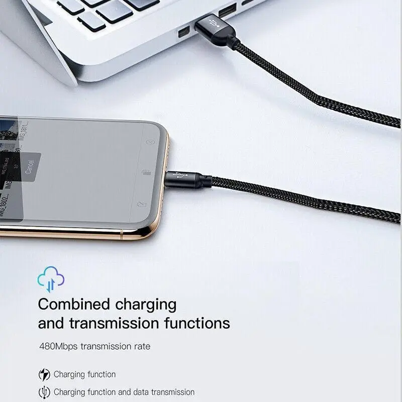 Baseus 4 In 1 Multi Usb Charger Charging Cable Cord For Iphone Micro Usb Android