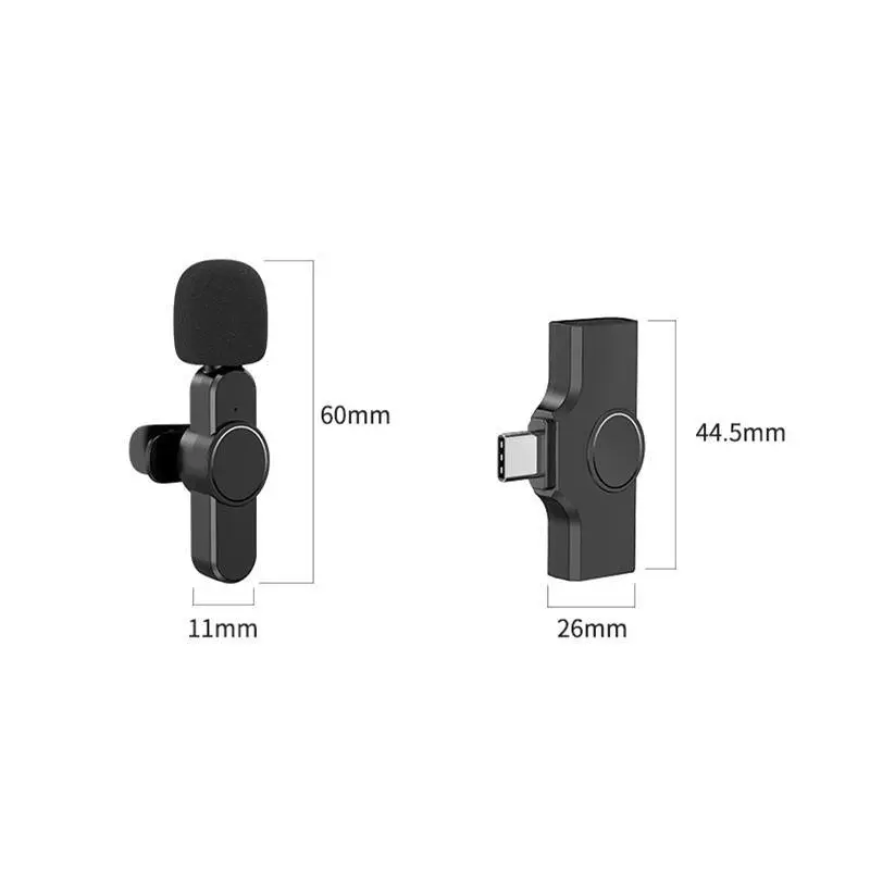 Wireless Lavalier Microphone Mic For Android Phone Apple Iphone Ipad Vlog Live Stream