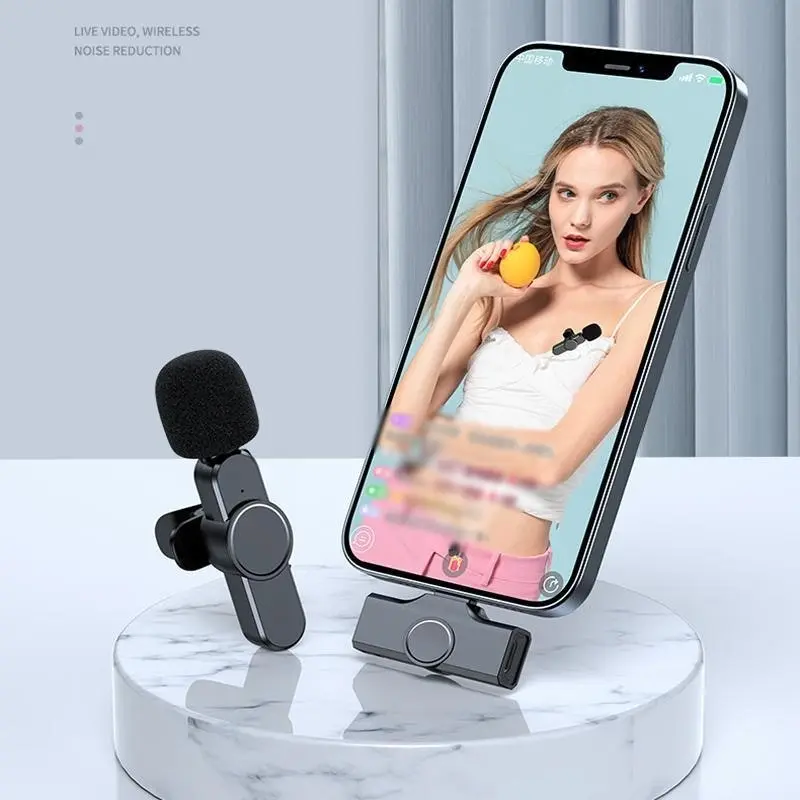 Wireless Lavalier Microphone Mic For Android Phone Apple Iphone Ipad Vlog Live Stream