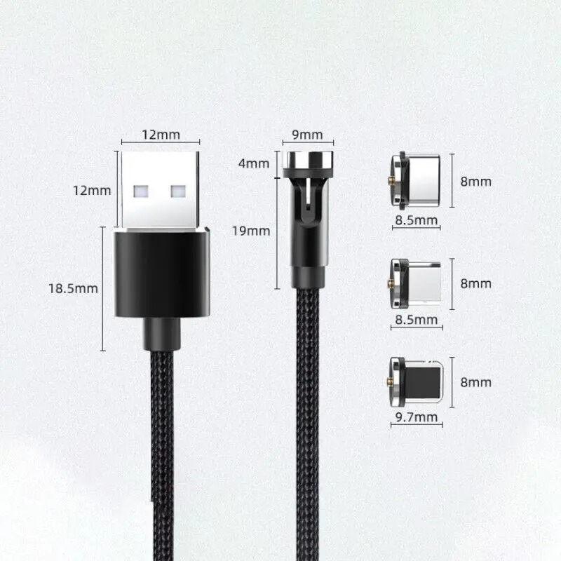 540° Rotate Magnetic Charging Cable For iPhone