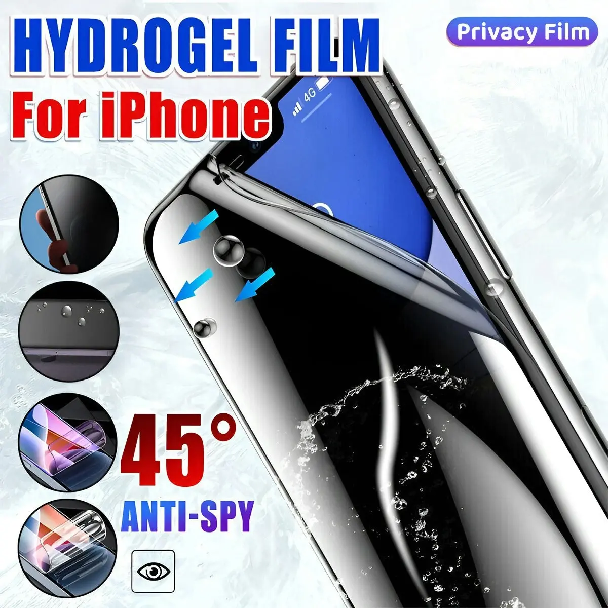 Privacy Film iPhone 13 12 11 Pro Xs Max Plus Anti-Spy Hydrogel Film Screen Protector