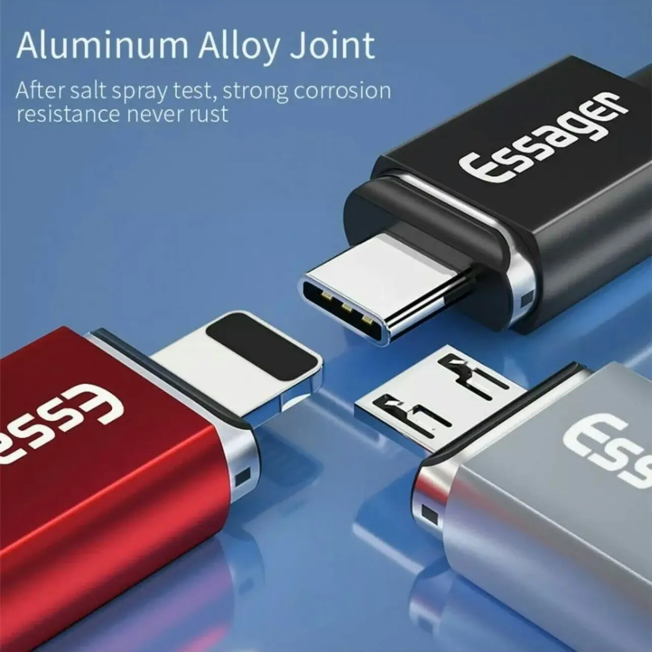 Red Essager Magnetic Fast Charging Data USB Cable for iPhone