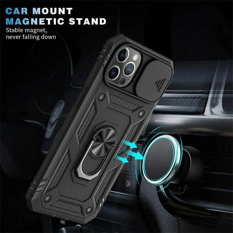 Black Shockproof Ring Case For iPhone 13 Pro Max 12 Pro Max Mini 11 Pro Max