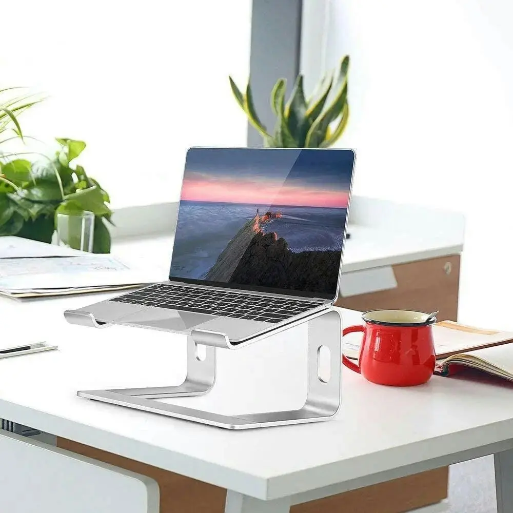 Portable Aluminium Laptop Stand Tray Holder Cooling Riser For 11”-15.4” Macbook