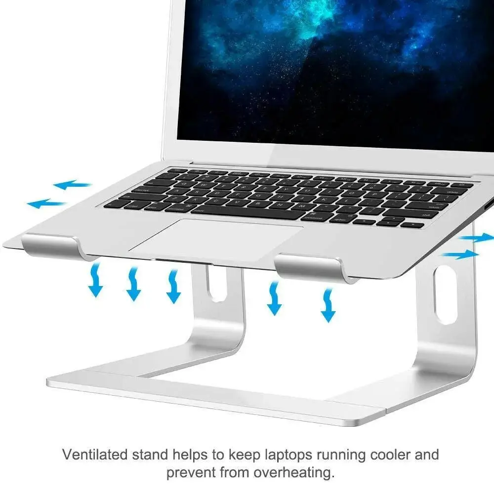 Portable Aluminium Laptop Stand Tray Holder Cooling Riser For 11”-15.4” Macbook