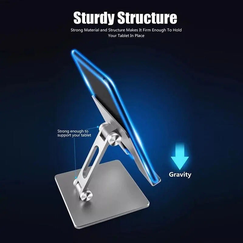 Aluminum Alloy Tablet Phone Holder Desk Stand Bracket Foldable For Ipad Pro 12.9