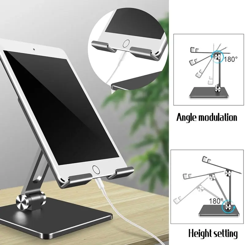 Aluminum Alloy Tablet Phone Holder Desk Stand Bracket Foldable For Ipad Pro 12.9