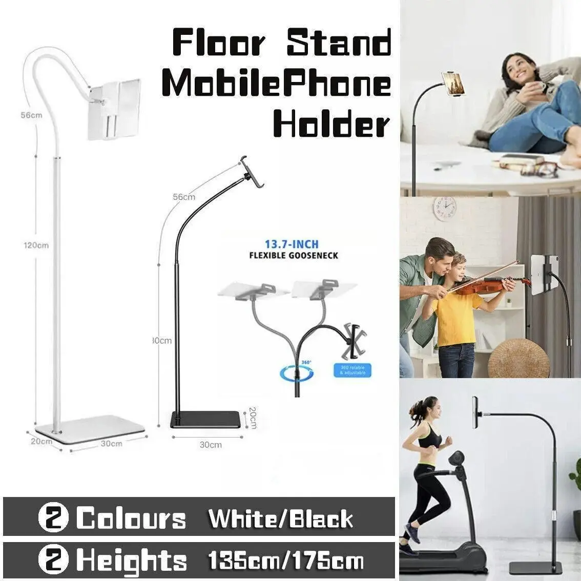 Adjustable Floor/Desk Stand Bed Lazy Mount Holder Arm Bracket For Phone Tablet