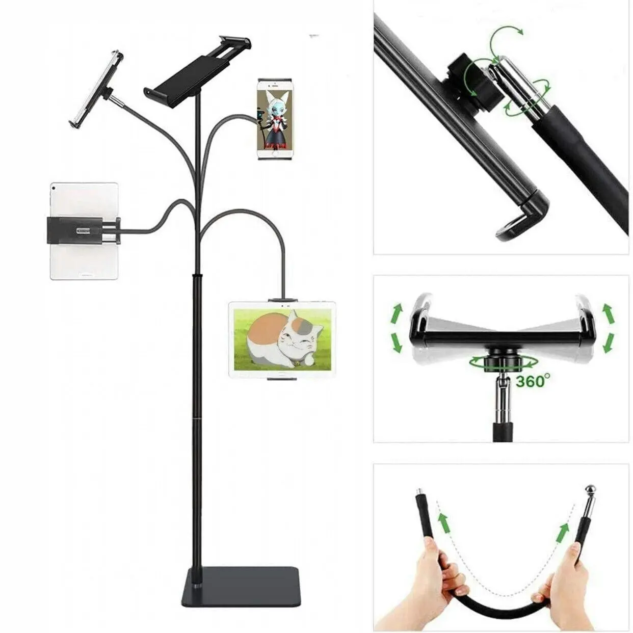 Adjustable Floor/Desk Stand Bed Lazy Mount Holder Arm Bracket For Phone Tablet