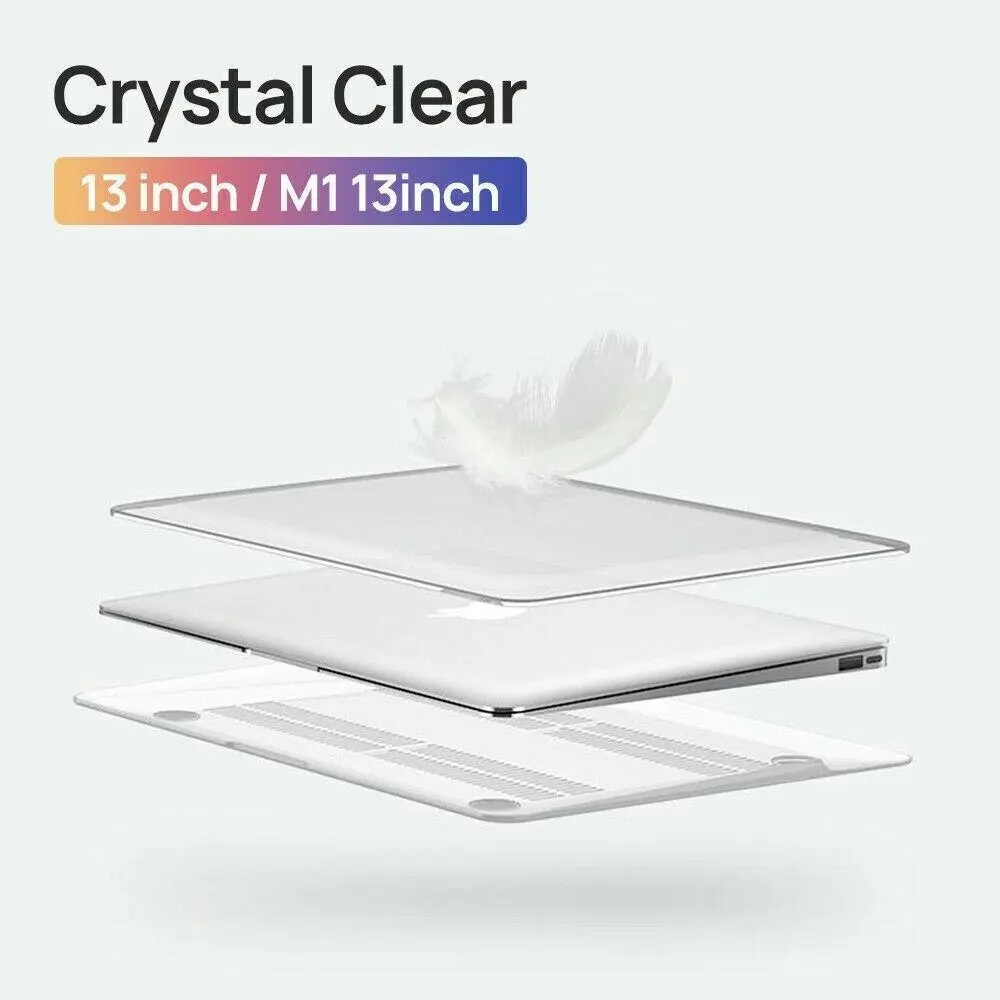 Lightweight Clear Frosted Hard Case Cover for MacBook Apple Laptop Protective