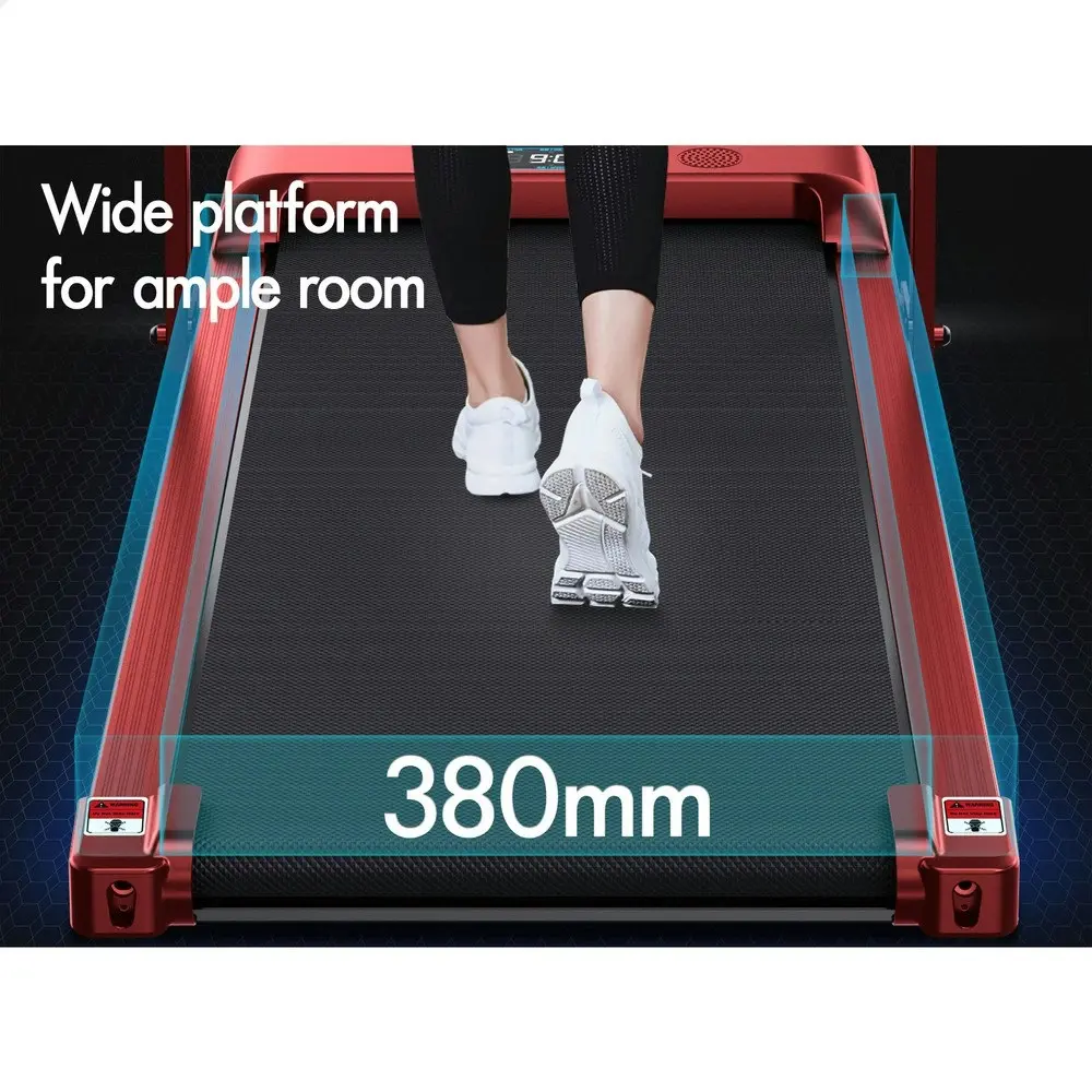 Black Lord Treadmill Electric Walking Pad Home Fitness Foldable Red w/ Smart Watch