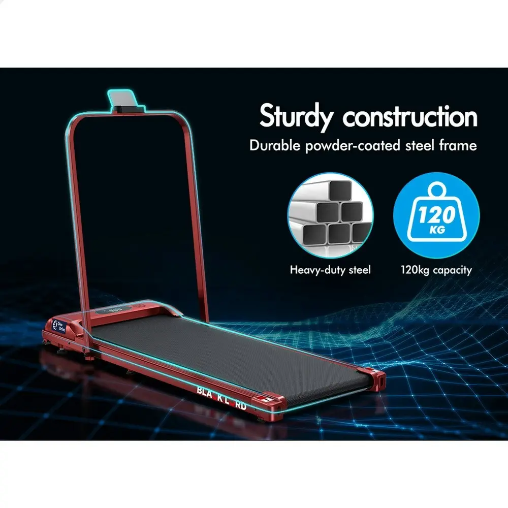 Black Lord Treadmill Electric Walking Pad Home Fitness Foldable Red w/ Smart Watch