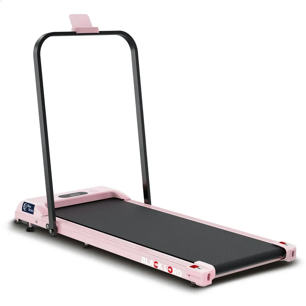 Black Lord Treadmill Electric Walking Pad Home Fitness Foldable Pink w/ Smart Watch