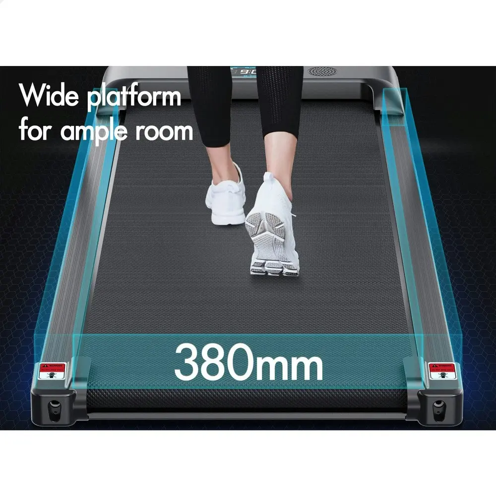 Black Lord Treadmill Electric Walking Pad Home Office Gym Fitness w/ Smart Watch