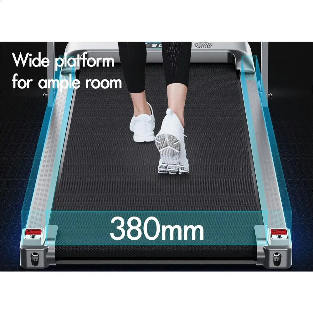 Black Lord Electric Walking Pad Treadmill Fitness Foldable Silver