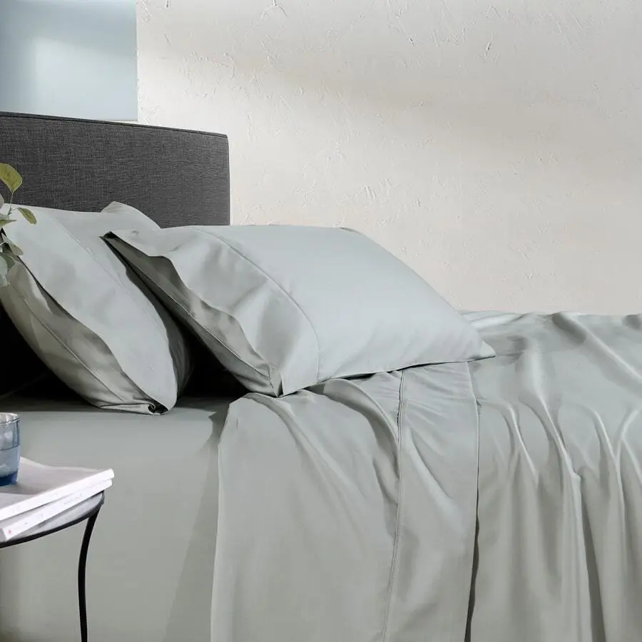 Soho 1000TC Cotton Sheet Set Silver Queen Bed Extra Depth