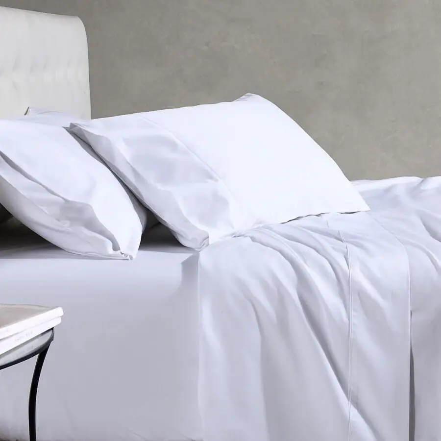 Soho 1000TC Cotton Sheet Set White Queen Bed Extra Depth